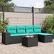 Maison Exclusive - Ensemble de jardin 6 pièces, coussins inclus, en résine tressée noire