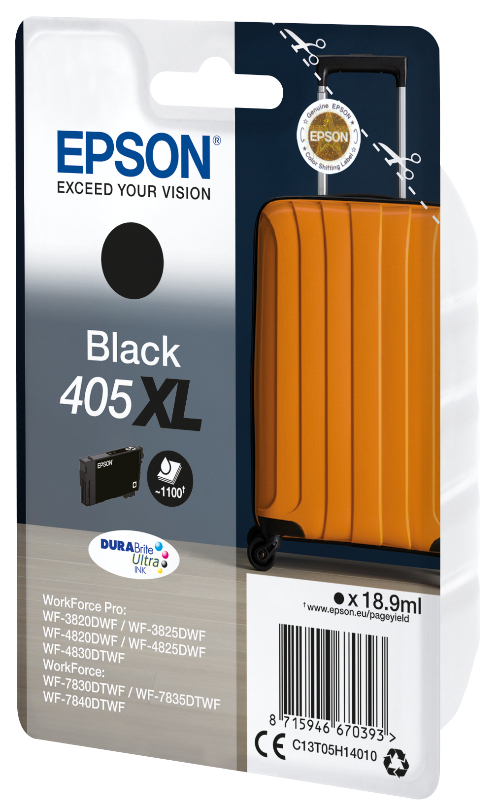 Epson Singlepack Black 405XL DURABrite Ultra Ink single pack / zwart