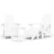 VidaXL Adirondack Tuinstoel met Voetenbank en Tafel HDPE Wit