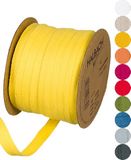 Halbach Seidenbänder Katoenen lint - 10 mm x 30 m - 100% katoen - per meter - stoffen band voor decoraties knutselen en naaien - Kleur: geel
