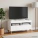 Maison Exclusive meuble TV LED ALKMAAR, 81 x 35 x 43 cm, blanc laqué