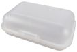 Boîte de conservation transparent-laiteux avec fermeture en 1 clic pour aliments et en-cas