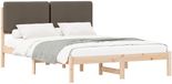vidaXL Bedframe met Gevoerde Hoofdbord Taupe 160 x 200 cm