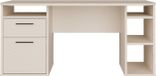 TEZAUR Bureau, beige cachemire, 160 x 72 x 75,7 cm, 4 compartiments ouverts, 1 porte, 1 tiroir