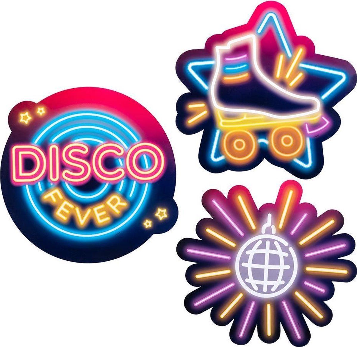 Boland 756 Disco Fever - Kartonnen Decoraties - 3 Stuks