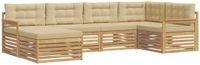 vidaXL - Hoek loungeset - 6 zitplekken - Wit en Beige - Polyester