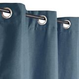 Atout Ciel Thermisch gordijn, geborsteld effect, met oogjes, 140 x 240 cm, klaar om op te hangen, blauw