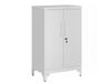 JOYFURNOS Armoire de rangement métallique verrouillable gris clair anti-rouille – Double porte, 2 étagères réglables, 60,1 x 40,2 x 99 cm – placard sécurisé pour bureau ou garage