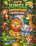 Safari Animals Coloring Book for Kids Ages 4-8