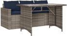 vidaXL 2-delige Tuinset met kussens, poly rattan, grijs
