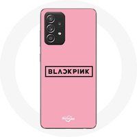 Maniacase Etui voor Samsung Galaxy A33 5G Blackpink K-pop Groep Logo Roze Achtergrond