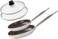 Fackelmann Bistro Line Elo Set van 2 pannen 24 en 32 cm keramisch zonder PFAS en 2 deksels