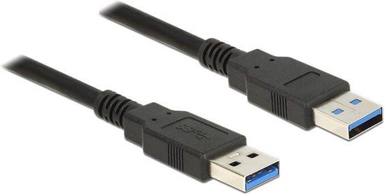 Delock USB-kabel USB 3.2 Gen1 (USB 3.0 / USB 3.1 Gen1) USB-A stekker, USB-A stekker 2.00 m Zwart