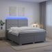 vidaXL Lit à sommier tapissier avec matelas, gris clair, 140 x 190 cm, rembourré