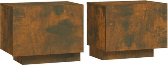 vidaXL Nachtkastje 100x35x40 cm bewerkt hout gerookt eikenkleurig