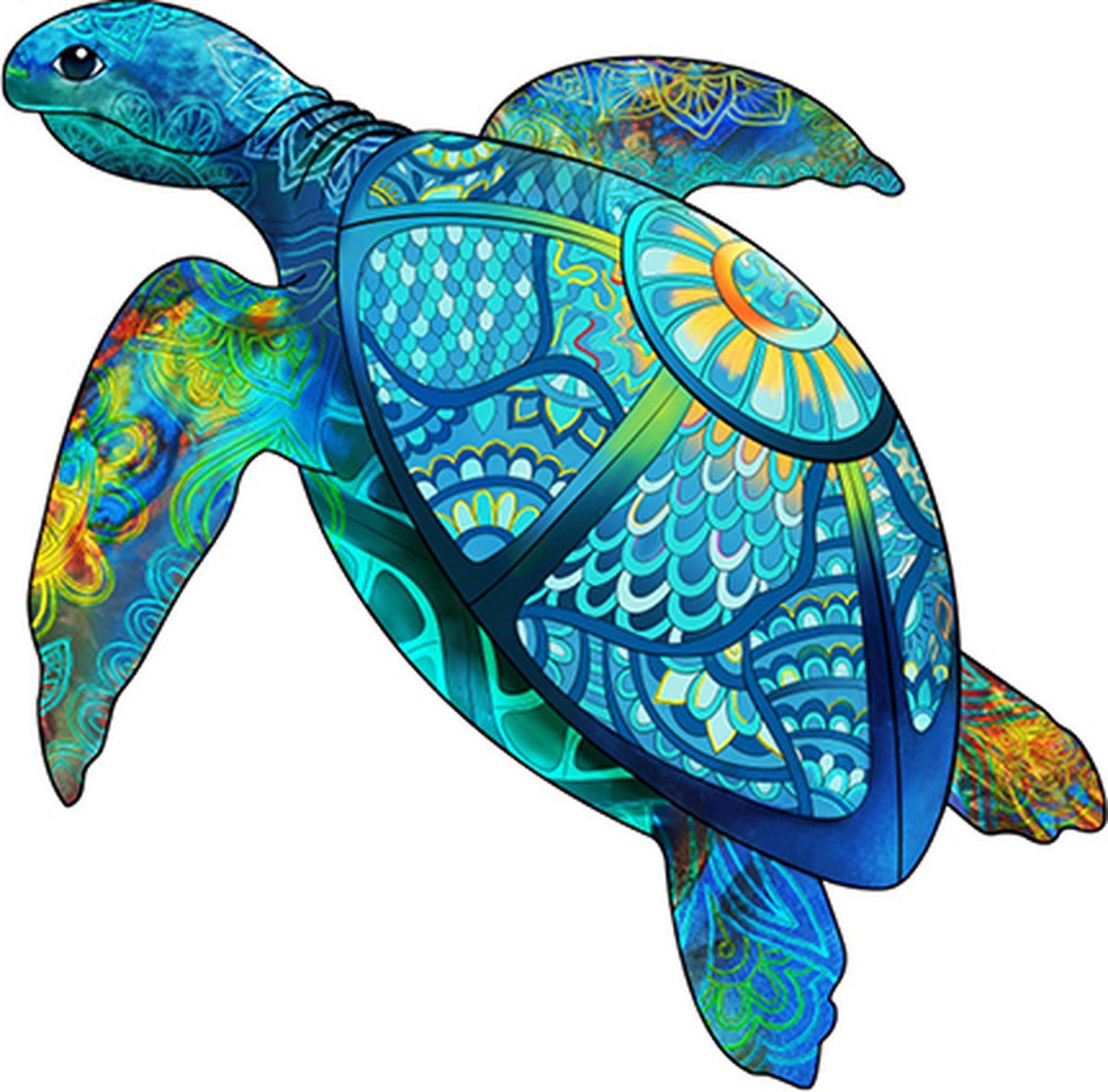 Eureka Rainbow Wooden Puzzle Sea Turtle