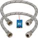 KOTARBAU® 2 Pièces - Tuyau de raccordement flexible 3/8"x3/8" - Tuyau de raccordement de robinetterie 50 cm - Tuyau de robinet flexible - Écrou tournant x Raccord à compression - Tuyau de raccordement sanitaire - Tuyau de raccordement tressé en acier inoxydable