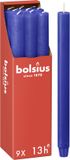 Bolsius Bougies rustiques bleues 9 pièces 27cm