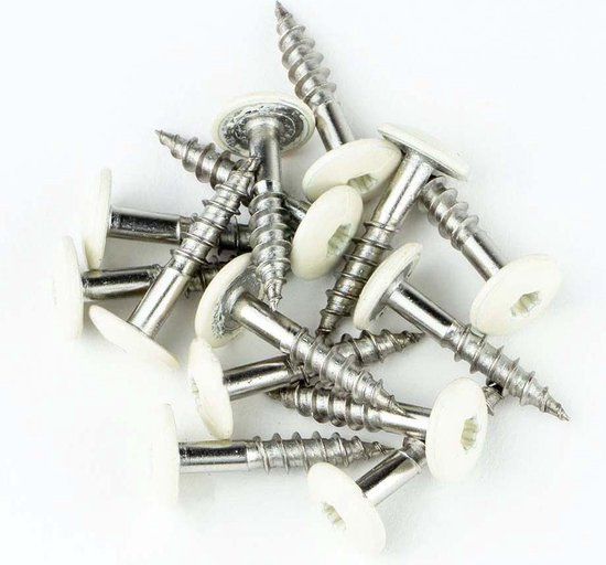 Hoenderdaal Fasteners Hoenderdaal HPL Schroef RVS-A2 Torx TX20 Zuiver Wit RAL9010 4.8x32mm (100 stuks)