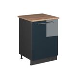 Vicco Wastafelkast Fame-Line, Donkerblauw hoogglans/Antraciet, 60 cm