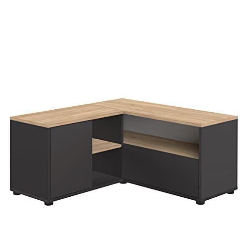 TemaHome TV-meubel - 90 x 90 x 45 cm - eiken en zwart