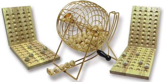 HOT Games Bingo Molen Set 24cm - Houten Bingo Spel - Nederlands