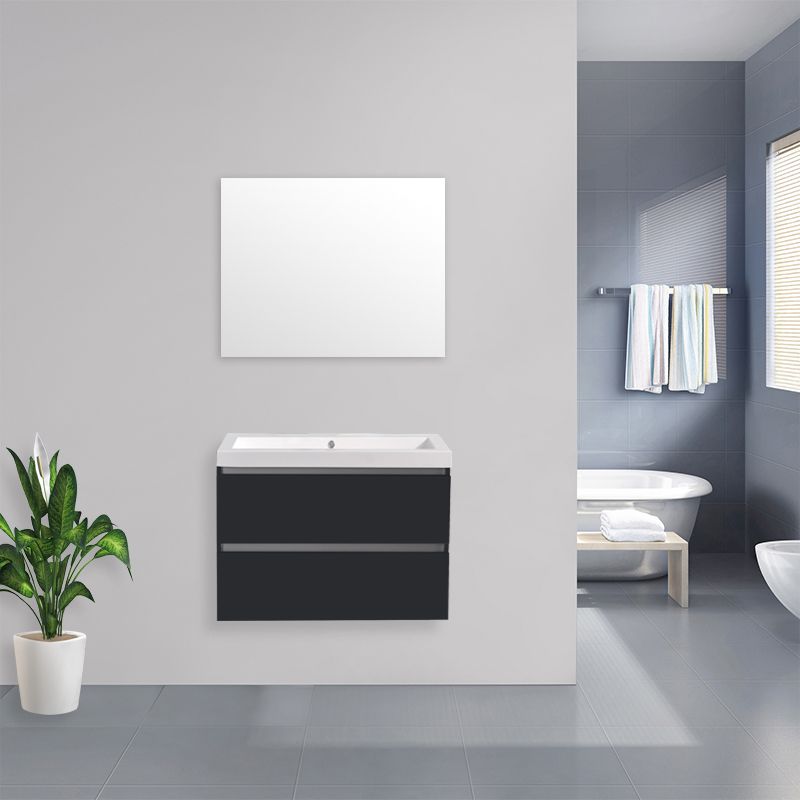 Badkamerplanet Badkamermeubel Trento Greeploos Keramiek 80 cm Hoogglans Antraciet