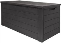 Merkloos Woody Tuin Opbergbox - 324 liter 45x120x60 cm - Tuinkussenbox - Antraciet/bruin
