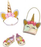 Heless Poppenaccessoires Eenhoorn Set - Glitter Ballerina's en Tas