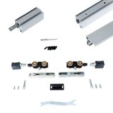 Argenta Xperta set 4m rail - alu - wand z. vloerpl. - Enkele deur - inbouw auto fix