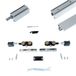 Argenta Xperta set 4m rail - alu - wand z. vloerpl. - Enkele deur - inbouw auto fix