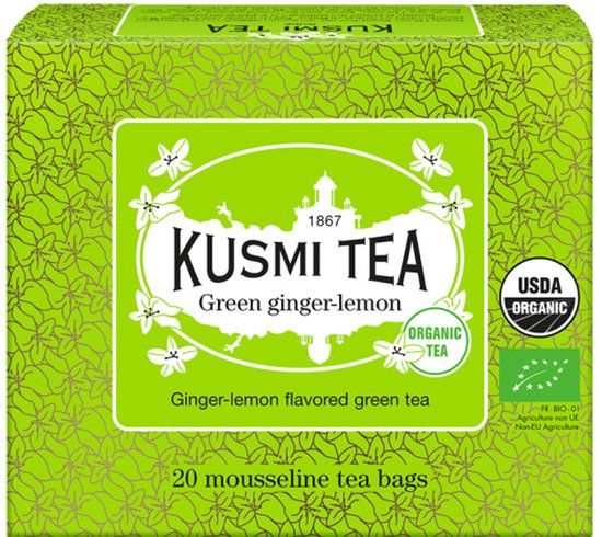 Kusmi Tea Biologische groene thee Green Ginger Lemon – 20 mousseline theezakjes