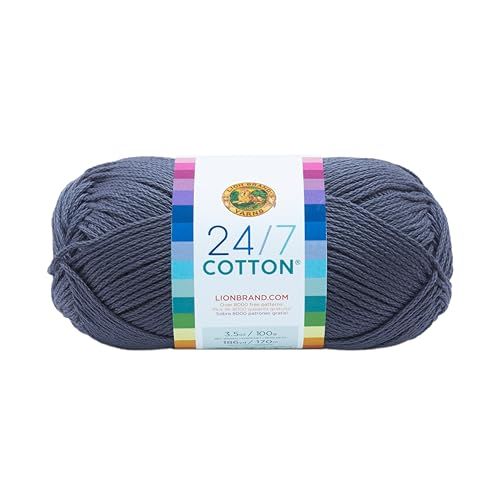 Lion Brand Yarn Company Cotton Yarn, 100% Cotton, Denim