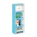 Furinno LUDER Boekenplank, boekenkast met 4 niveaus, boekenkast met open plank, 9,3 x 15,6 x 41,7, voor woonkamer, slaapkamer, thuiskantoor, lichtblauw/wit