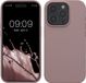 kwmobile Case voor iPhone 15 Pro - Slank TPU-Hoesje met Zachte Afwerking - Licht Oudroze