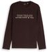 Tom Tailor - T-shirt met lange mouwen en logoprint - Maat XXL - Dark Chocolate Brown