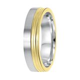 Lucardi Heren Vriendschapsring Bilbao - Ring - Echt Zilver - Zilver en Goudkleurig