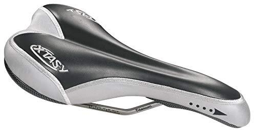 X-tas-y XtasY Unisex - Zadel voor volwassenen MTB/Trekking fietszadel zwart, grijs (zilver), 289 g