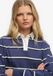 Superdry Athletic Essentials Gestreept Rugby Shirt Dames Lange Mouwen Katoen Marineblauw/ Ecru Streep Maat 14
