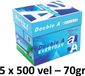 Double A Kopieerpapier Everyday A4 70gr Wit | 5 Stuks