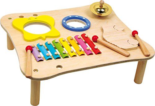 small foot 1166 Muziektafel van hout, incl. xylofoon, ratel, klem, trommel en houten legl, vanaf 3 jaar