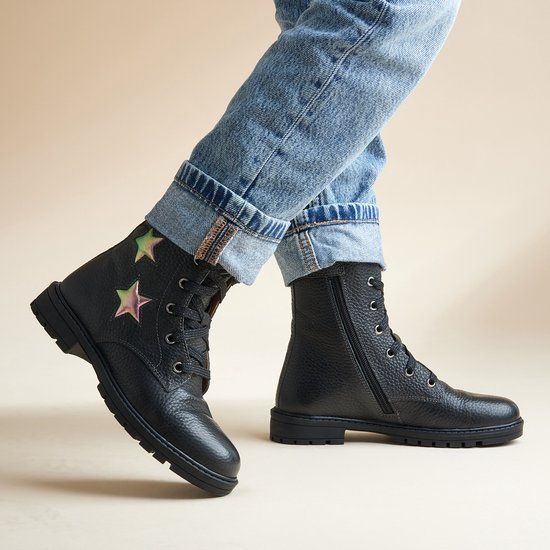 Muyters Veterboots Zwart Leer Maat 32