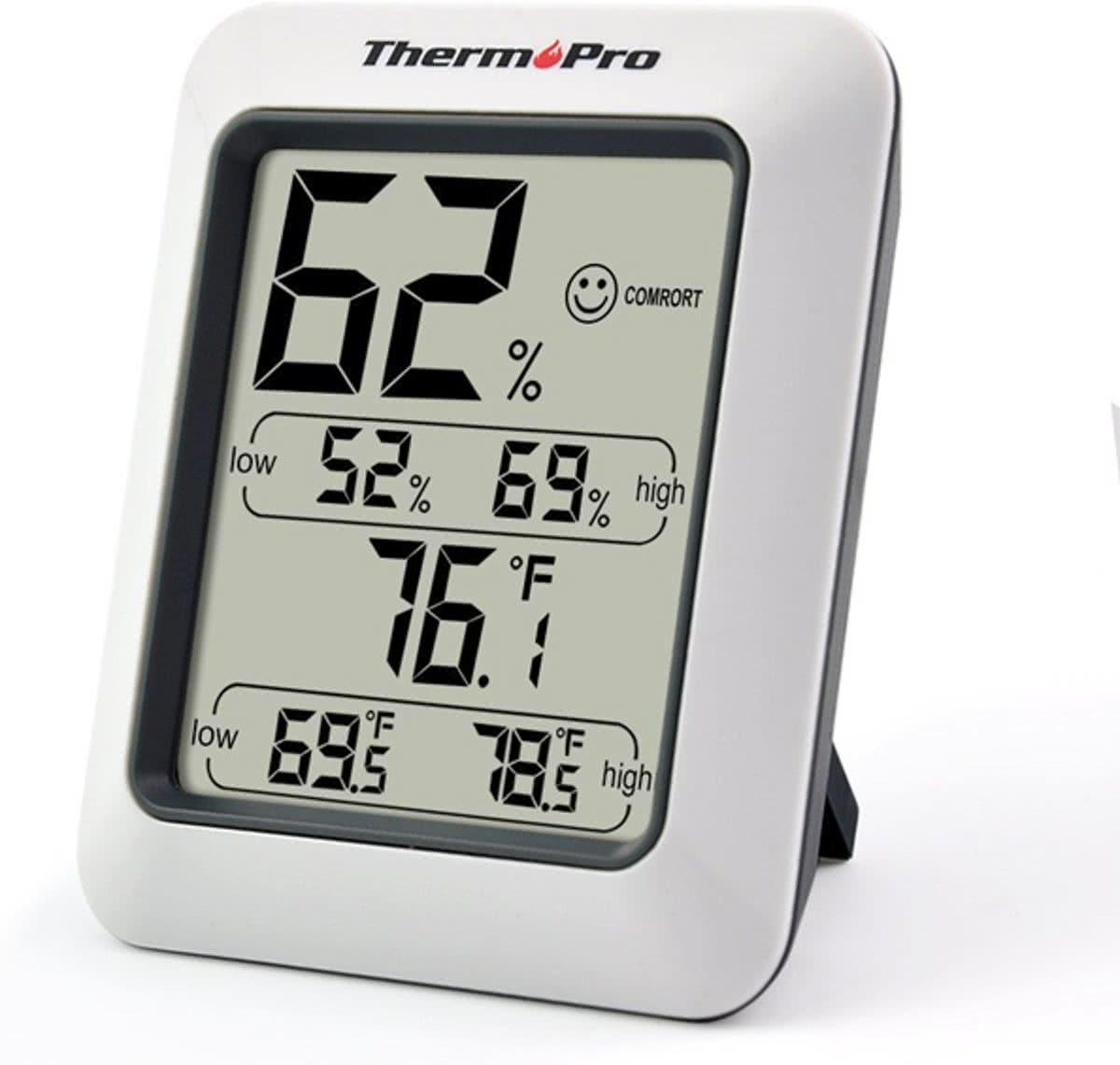 Thermo Pro Digitale Thermometer voor binnen met Vochtigheidsmeter TP50 Hygrometer Digitaal - Wit weerstation kopen? | Kieskeurig.nl helpt je kiezen