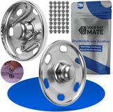 Your Day Mate Drukknopen voor het naaien, Ø 15 mm buiten, 20 paar, zilver, messing