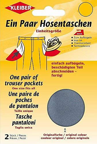Kleiber Iron-On Vervangende Broekzakken, Donkergrijs