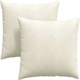 vidaXL - Coussin d'assise - 2 pièces - Crème - 60 x 60 cm - Tissu velours côtelé