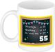 Bellatio Decorations Verjaardag cadeau mok 55 jaar - geel - rekenen - 300 ml - keramiek