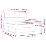 vidaXL Boxspringbed met hoofdeinde, taupe, 180 x 200 cm, gestoffeerd