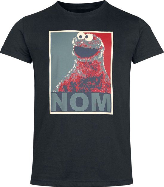 Sesame Street Nom Heren T-shirt - Zwart - M