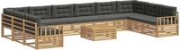 vidaXL Bankstellen set, 11 stuks, wit en antraciet, polyester